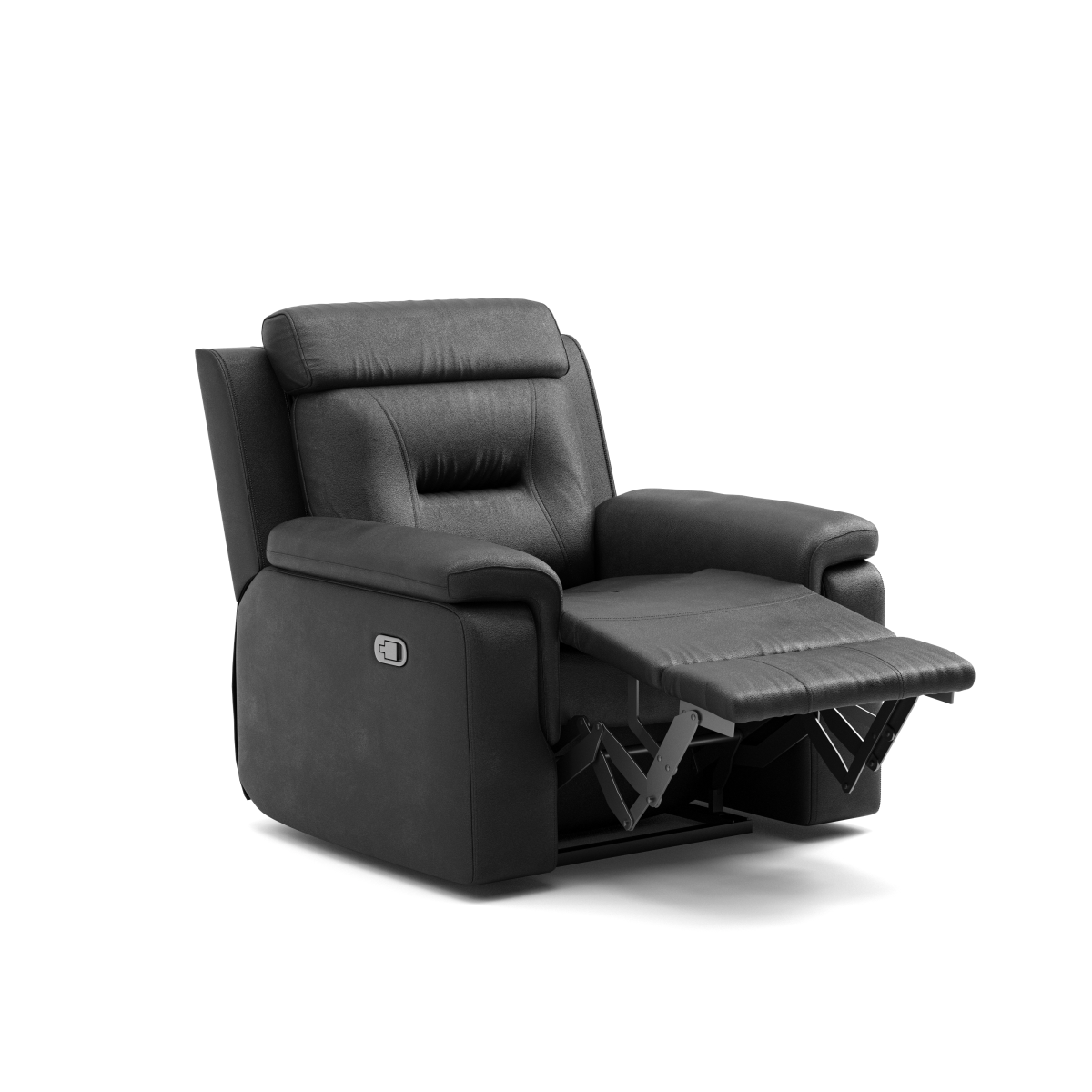 Nelson Leather Power Recliner - Black - Open Box