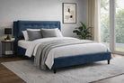 Tufted Upholstered Queen Platform Bed - Teal - Open Box