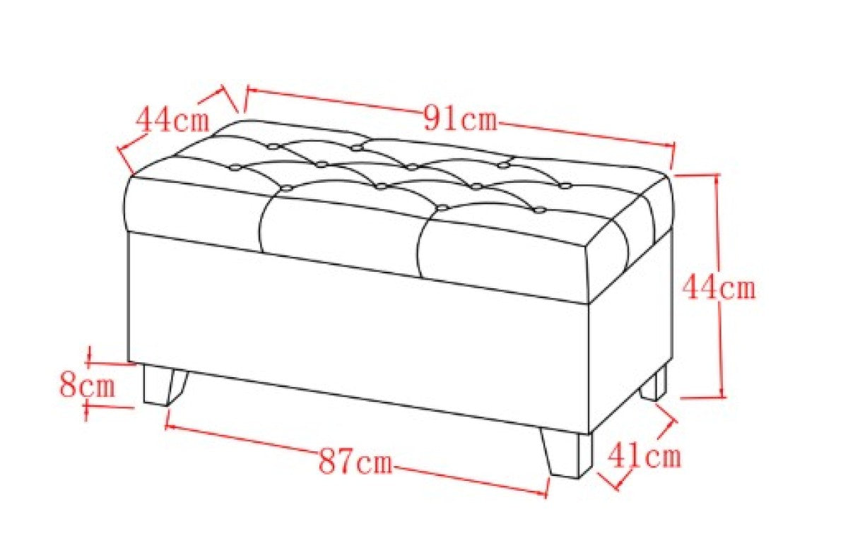 Tufted Storage Ottoman - Brown - Open Box