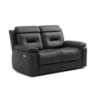 Nelson Leather Power Reclining Loveseat - Black - Open Box