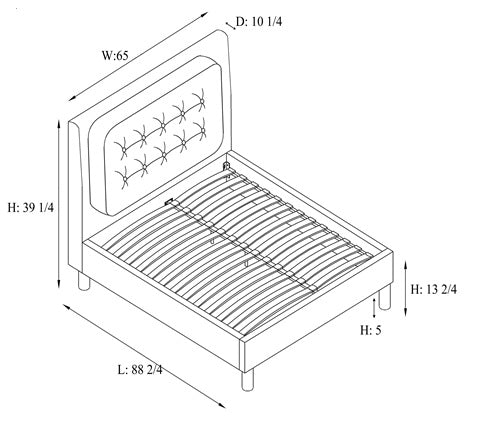 Tufted Upholstered Queen Platform Bed - Teal - Open Box