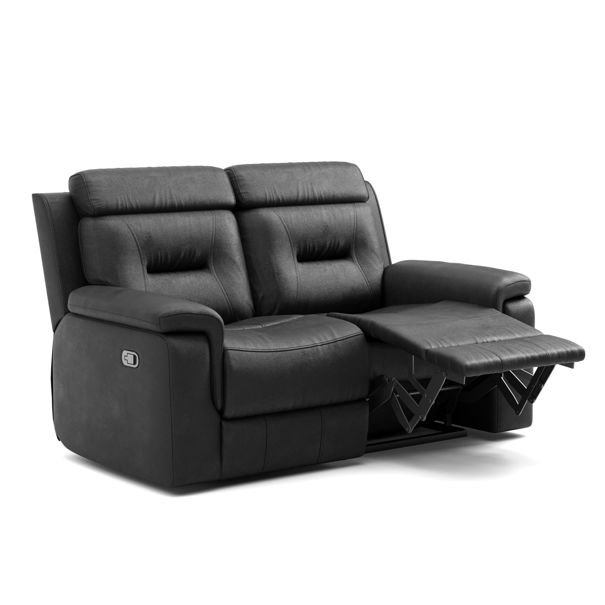 Nelson Leather Power Reclining Loveseat - Black - Open Box