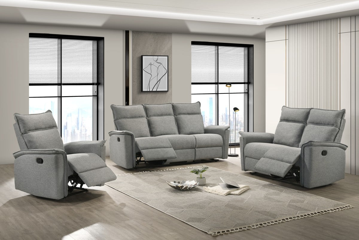 Sahara 3-Piece Recliner Set - Grey - Open Box