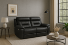 Nelson Leather Power Reclining Loveseat - Black - Open Box