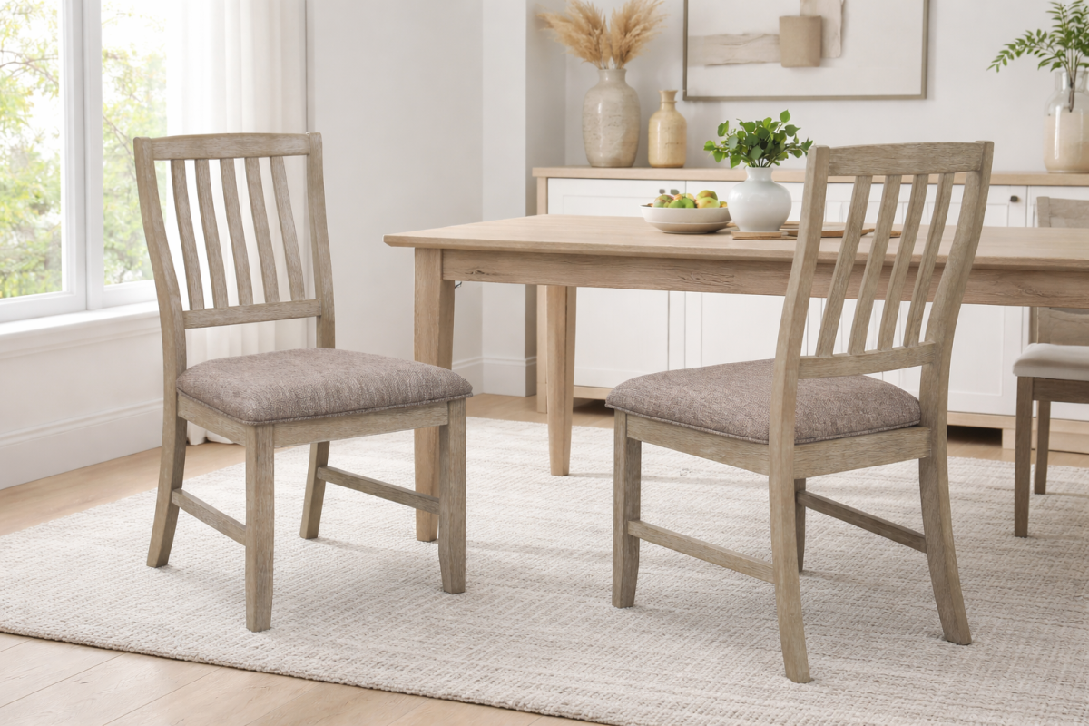 Slat-Back Dining Chair (Set of 2) - Grey - Open Box
