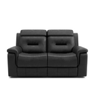 Nelson Leather Power Reclining Loveseat - Black - Open Box