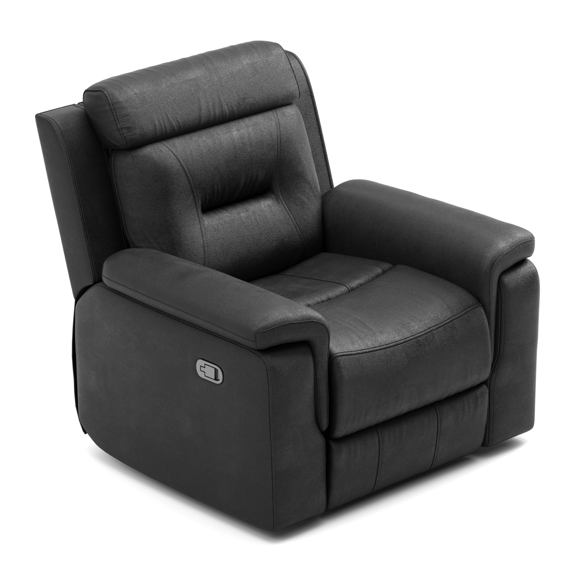 Nelson Leather Power Recliner - Black - Open Box