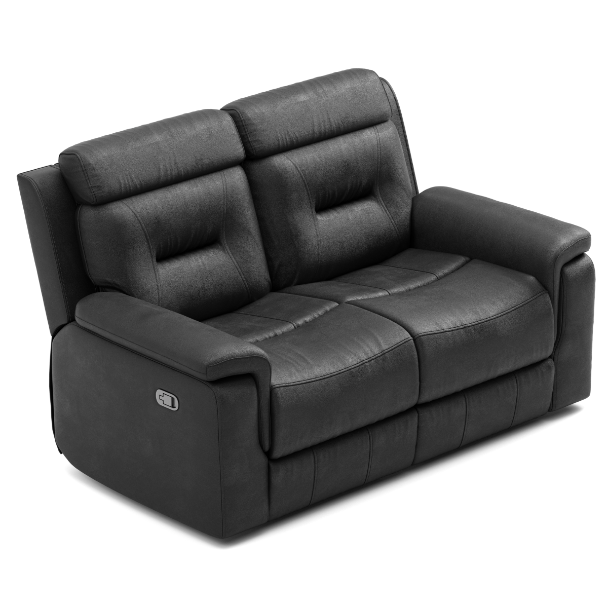 Nelson Leather Power Reclining Loveseat - Black - Open Box